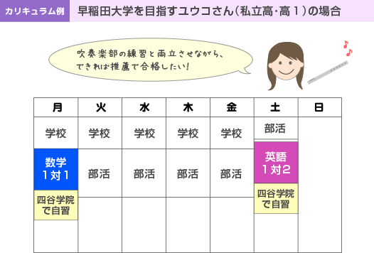 早稲田大学を目指すユウコさんの場合