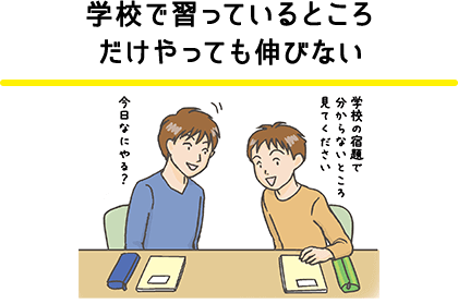 学校で習っているところだけをやっても伸びない